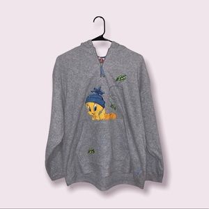 Vintage M Looney Tunes Tweety Bird Fleece Hoodie